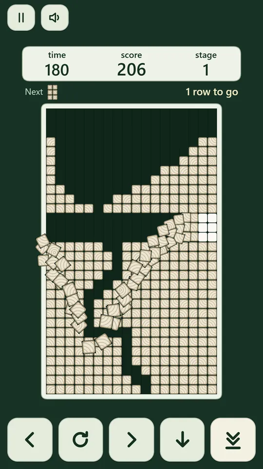Timber Drop screenshot: Stage 1: fit the block into the crack to start a chain