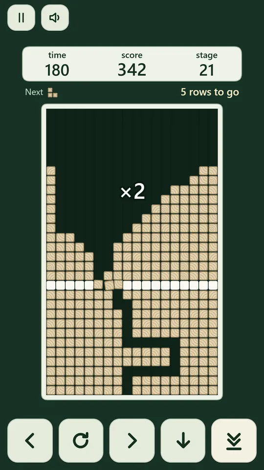 Timber Drop screenshot: A x2 chain clearing rows at once